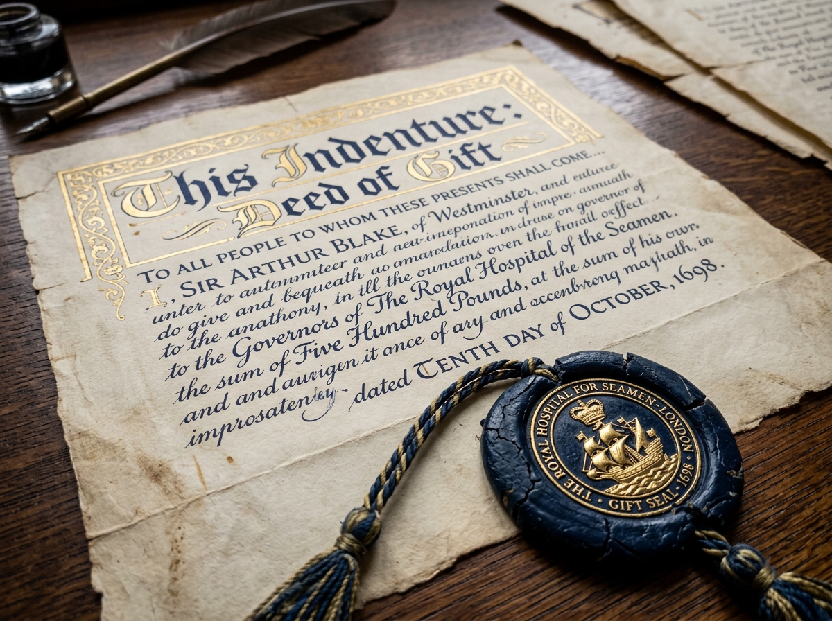 Service detail image: "Akta Hibah (Pemberian Warisan Semasa Hidup)", close-up of process/document. Navy/gold editorial.